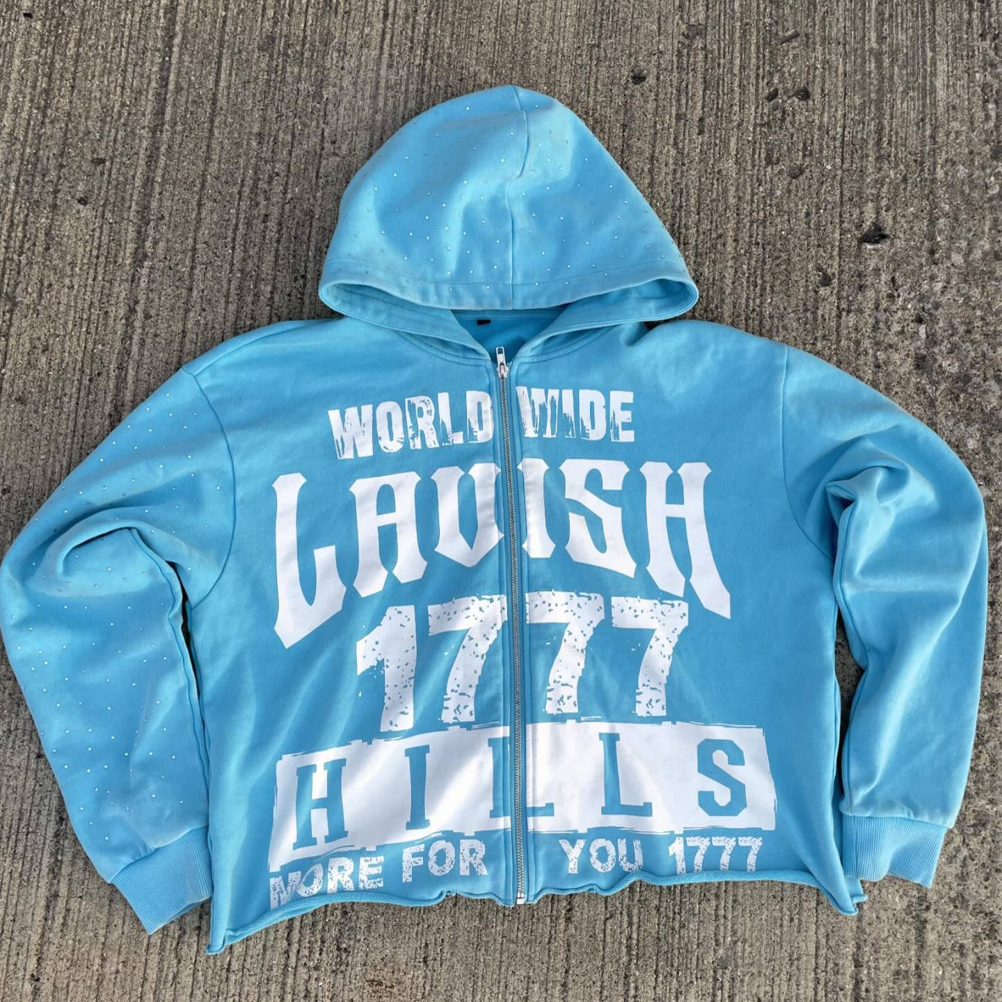 Fashion Zip-up Rolled-Hem Loose Hoodie