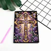 (US Local)50-Page A5 Size Cross Pattern Rhinestone Art Painting Notebook Kit for Gift