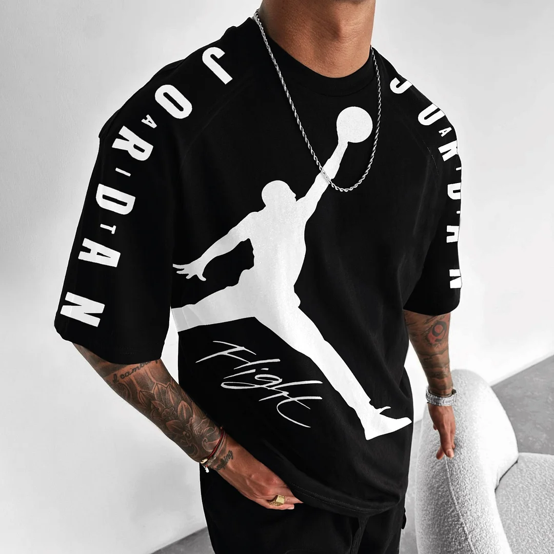 Oversized Street Style Basketball Print Tee