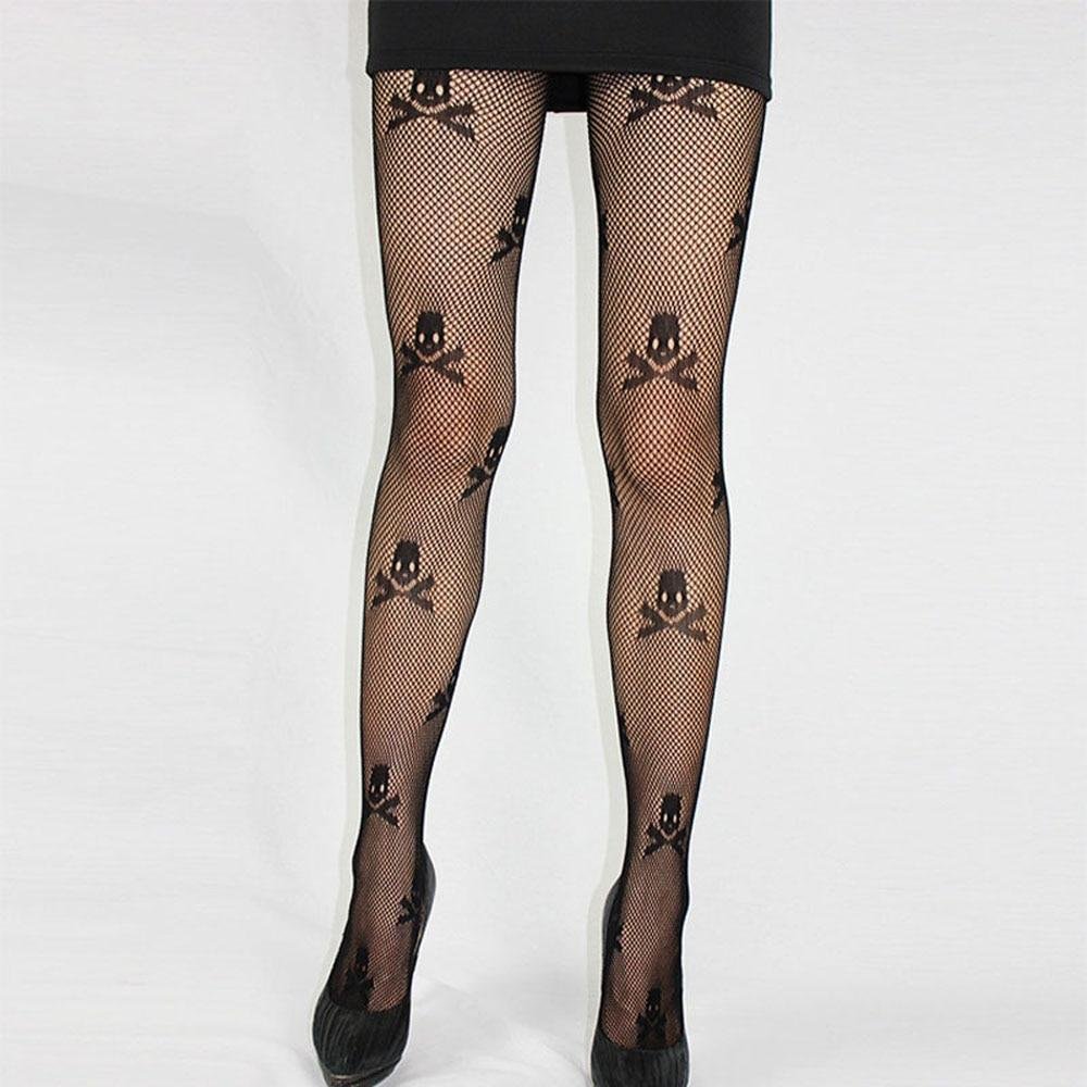 Womens Gothic Skull Stockings