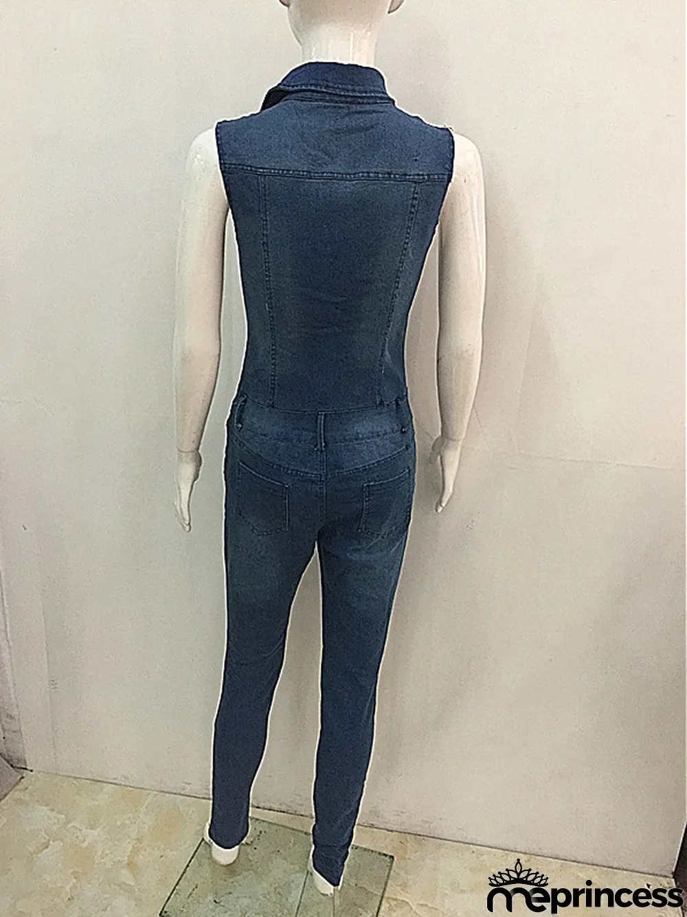 Slim Fit Jumpsuit Denim Pants