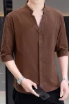 Men's Large Size Loose Linen Shirt