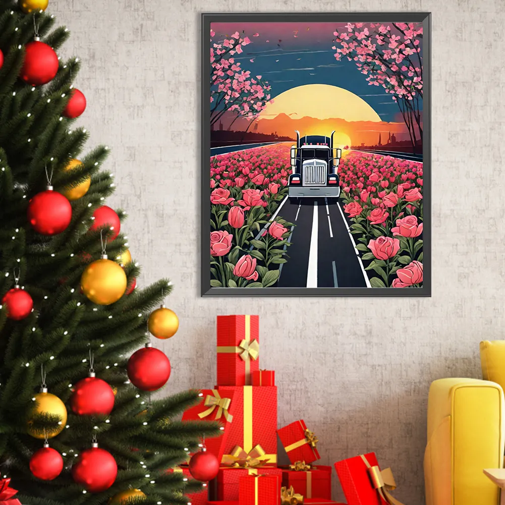 Full Round Diamond Painting 40*50cm - Road Cars