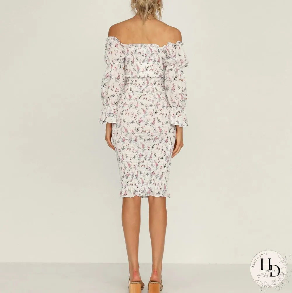 Fashion strapless printed tight-fitting mid-length package hip skirt spring and summer