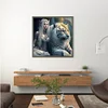 Diamond Painting-DIY Full Round Drill Beauty and Tiger(40*40CM)