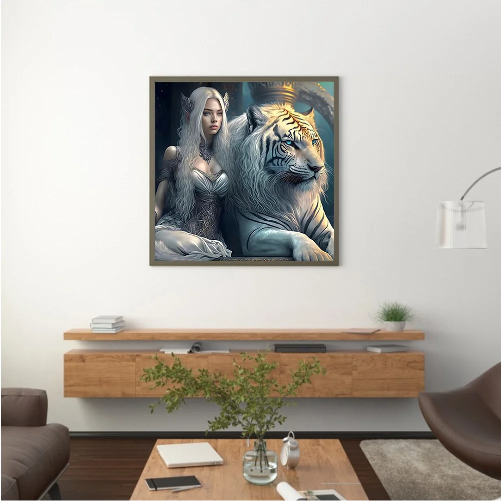 Diamond Painting - Full Round Drill - Beauty&Tiger(40*40cm)