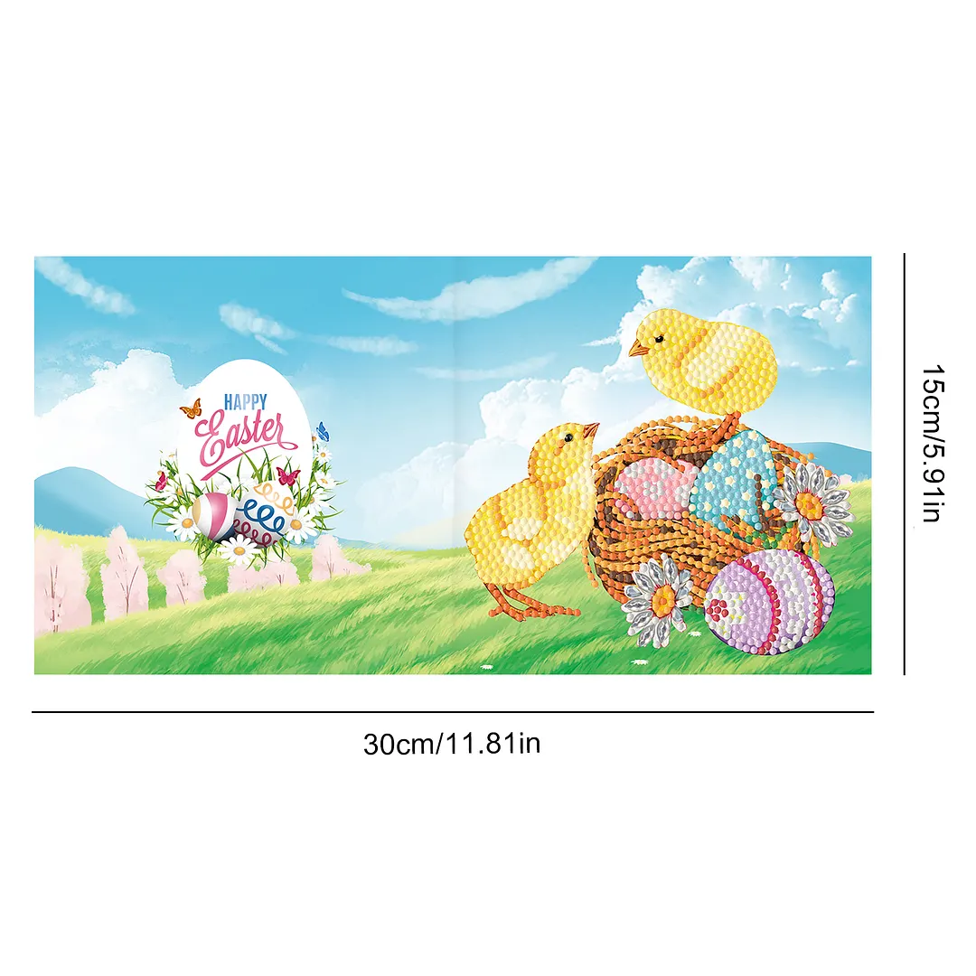 8PCS Chick Rabbit DIY Diamond Painting Greeting Card Kits with Envelopes Diamond Art Greeting Cards Diamond Art Cards Kits for Adults DIY Crafts Family Friend Gifts