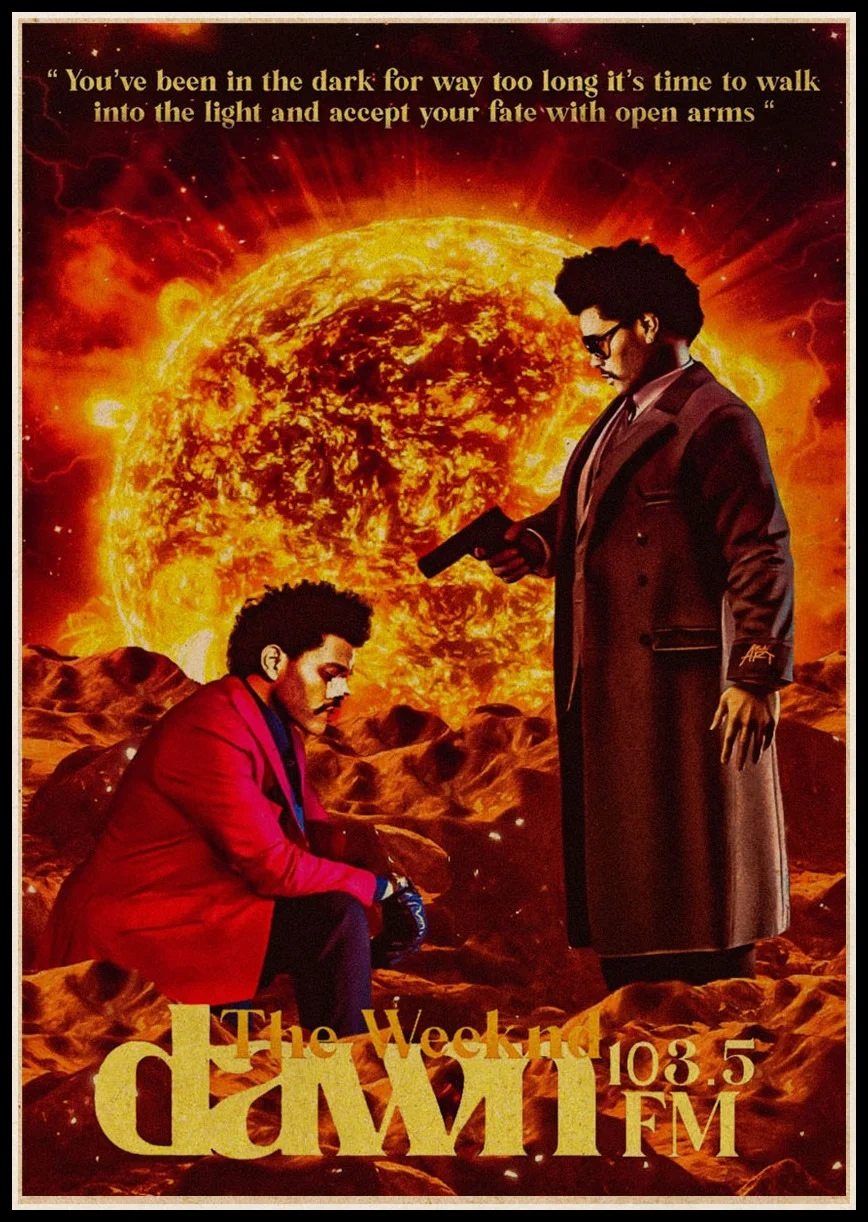 Athvotar Rapper Posters Hip Hop The Weeknd Wiken Potted Brother Quality Vintage Kraft Paper Painting Poster Living Room Wall Decor 703-1