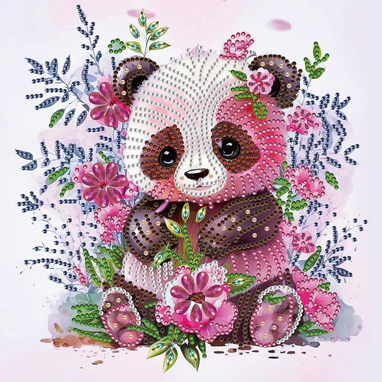 Pink Panda 30*30CM(Canvas) Special Drill Diamond Painting gbfke