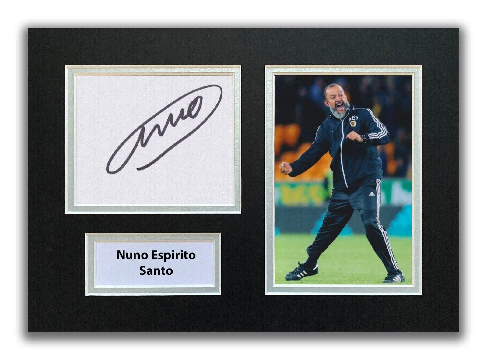 NUNO ESPIRITO SANTO HAND SIGNED A4 MOUNTED Photo Poster painting DISPLAY - WOLVES AUTOGRAPH.