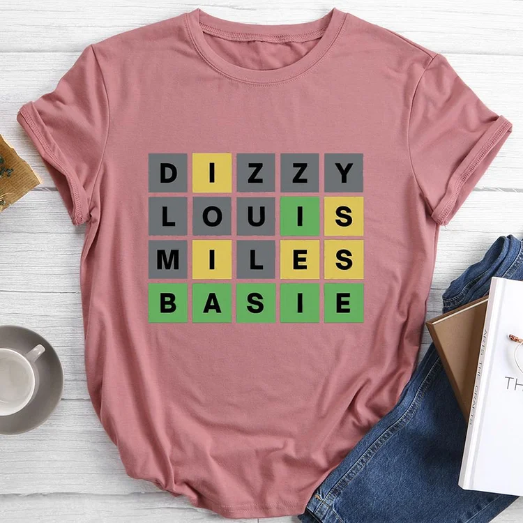 jazz word game Round Neck T-shirt