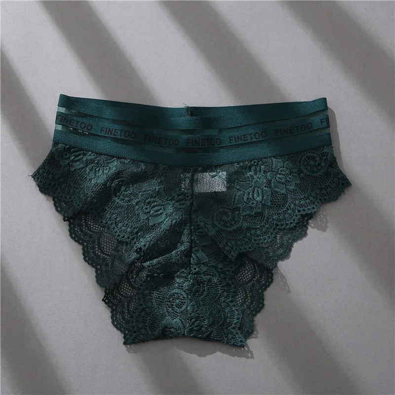 Lace Panties Women Underwear Floral Perspetive Middle Waist Panties Sexy Lingerie Female Lace Pantys Mesh Female Seamless Briefs