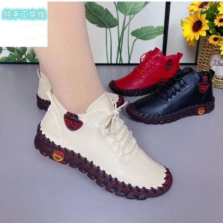 Breakj Breakj Beef Soft-Soled Mother Shoes Women 2025 Spring And Autumn New High-Top Single Shoes Casual Sneakers