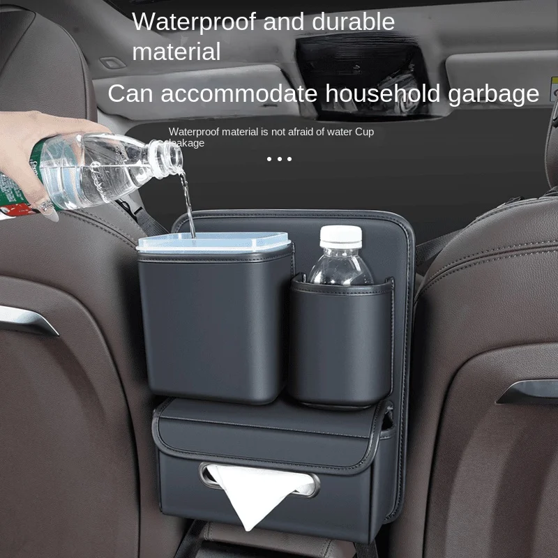 Car multifunctional armrest box leather storage bag