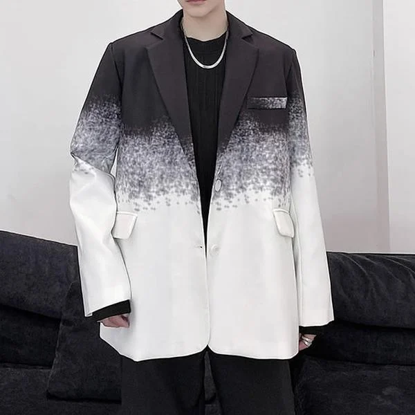 New Contrast Color Women Blazer Winter Fashion Notched Collar Simplicity Casual Loose Street Trendy All-match
