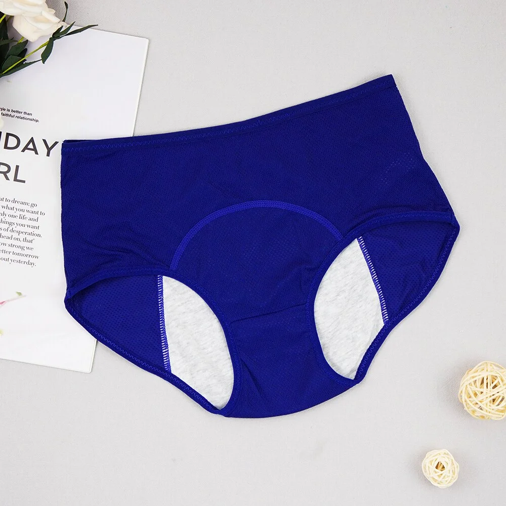 Billionm Menstrual Period Panties Women Cotton Leak Proof Incontinence Briefs High Waist Female Mesh Underwear Plus Size L-6XL Dropship