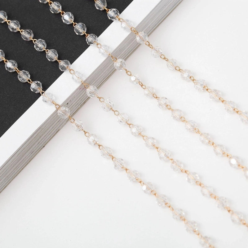 Gold Full Handmade Crystal Bead Chain Sunglasses Chain Nhbc151492