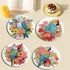 4PCS Diamond Painted Acrylic Parrot Placemats Insulated Dish Mats Comes with Mats