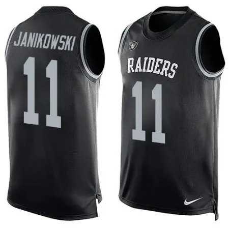 Raiders #11 Sebastian Janikowski Black Team Color Men's Stitched NFL Limited Tank Top Jersey