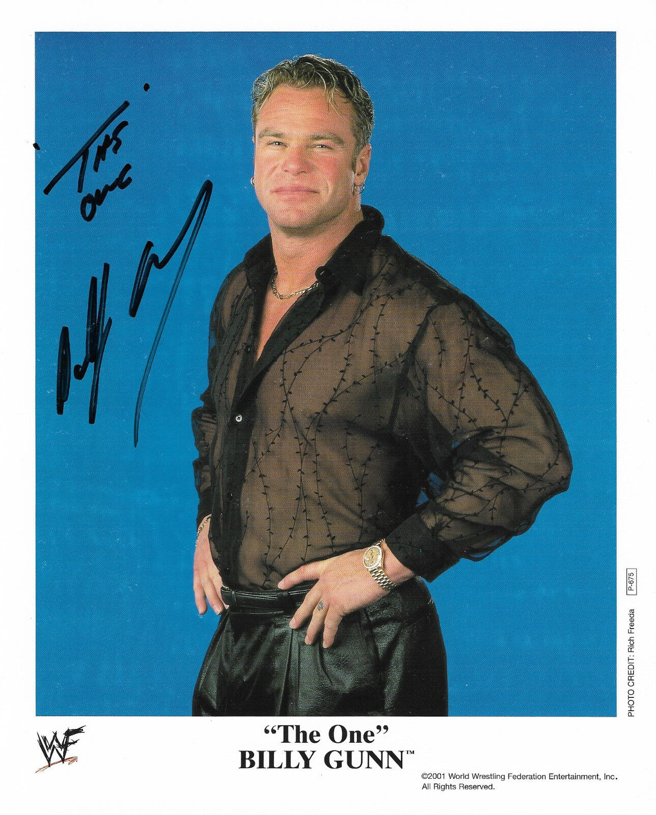 WWE THE ONE BILLY GUNN P-675 HAND SIGNED AUTOGRAPHED 8X10 PROMO Photo Poster painting WITH COA