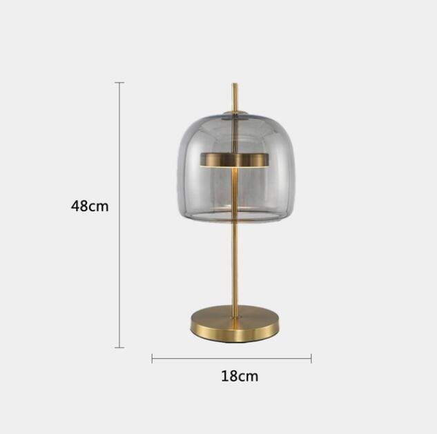 Nordic luxury glass decorative table lamp creative living room LED table lamp post-modern bedroom bedside lamp