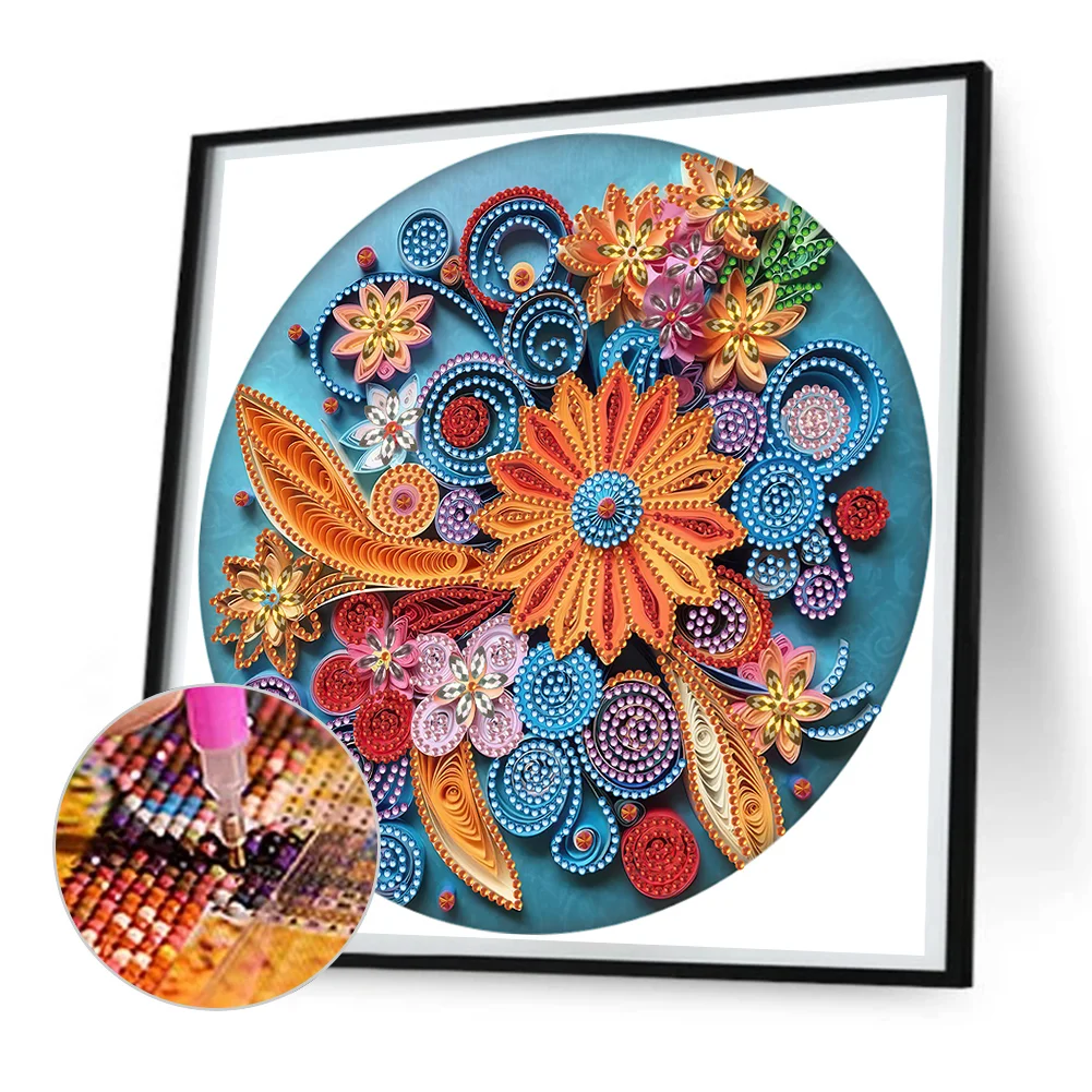 Diamond Painting - Partial Special Shaped Drill - Flower(Canvas|30*30cm)