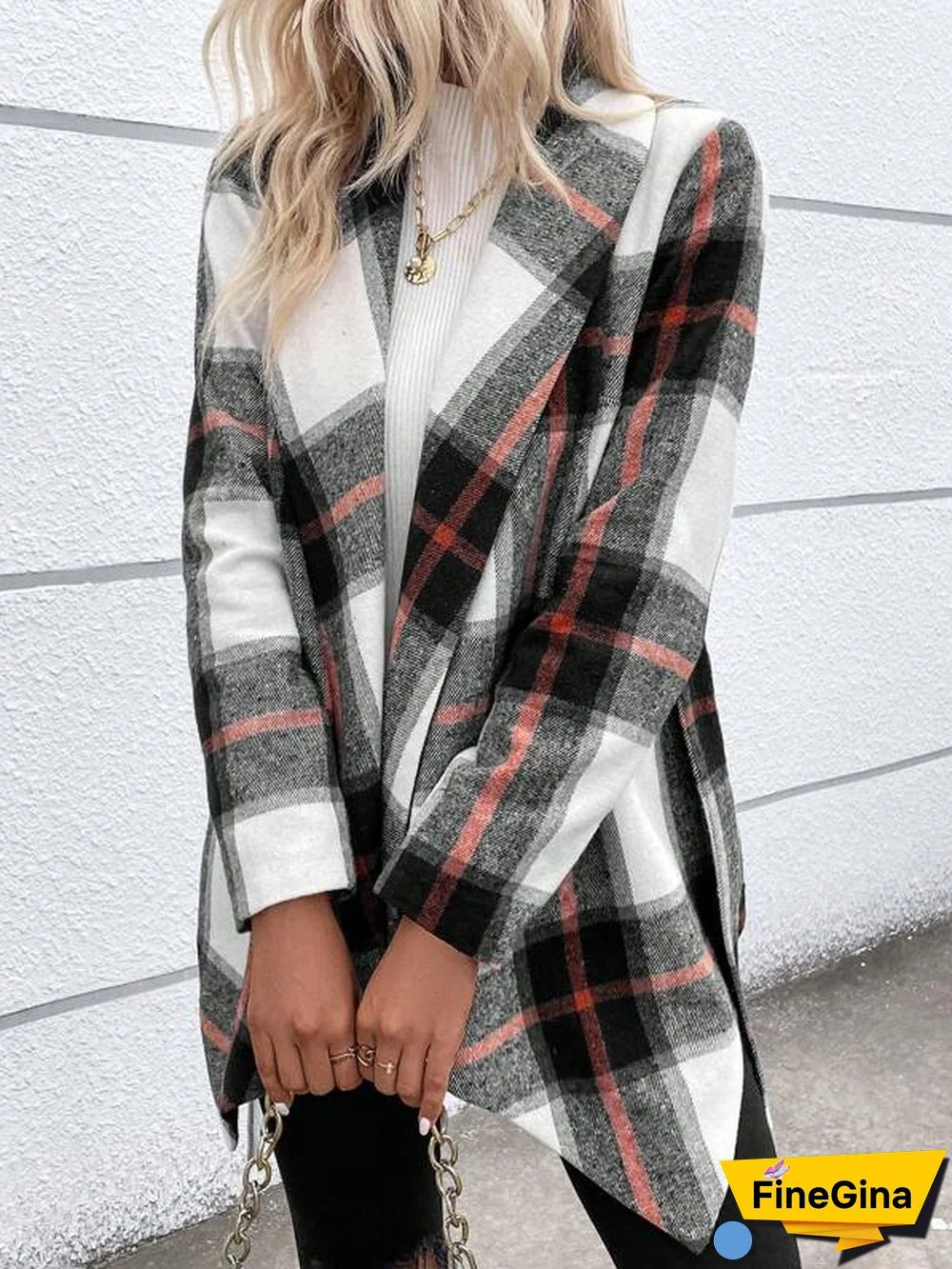 Modern Long Sleeve Plaid Outerwear