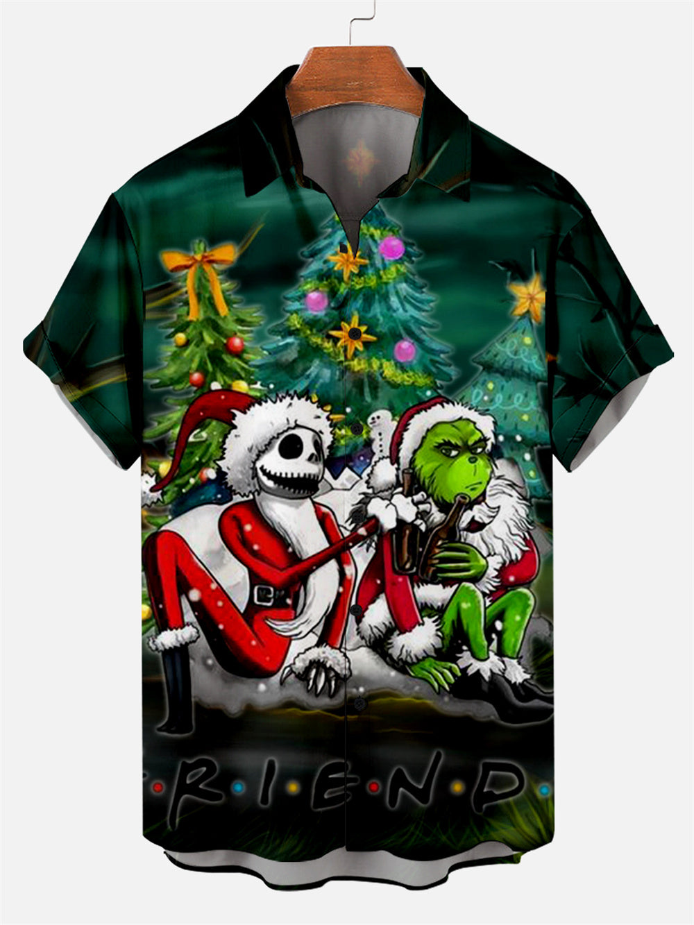 Men's Christmas "We Are Best Friends" Limited Short Sleeve Shirt PLUSCLOTHESMAN