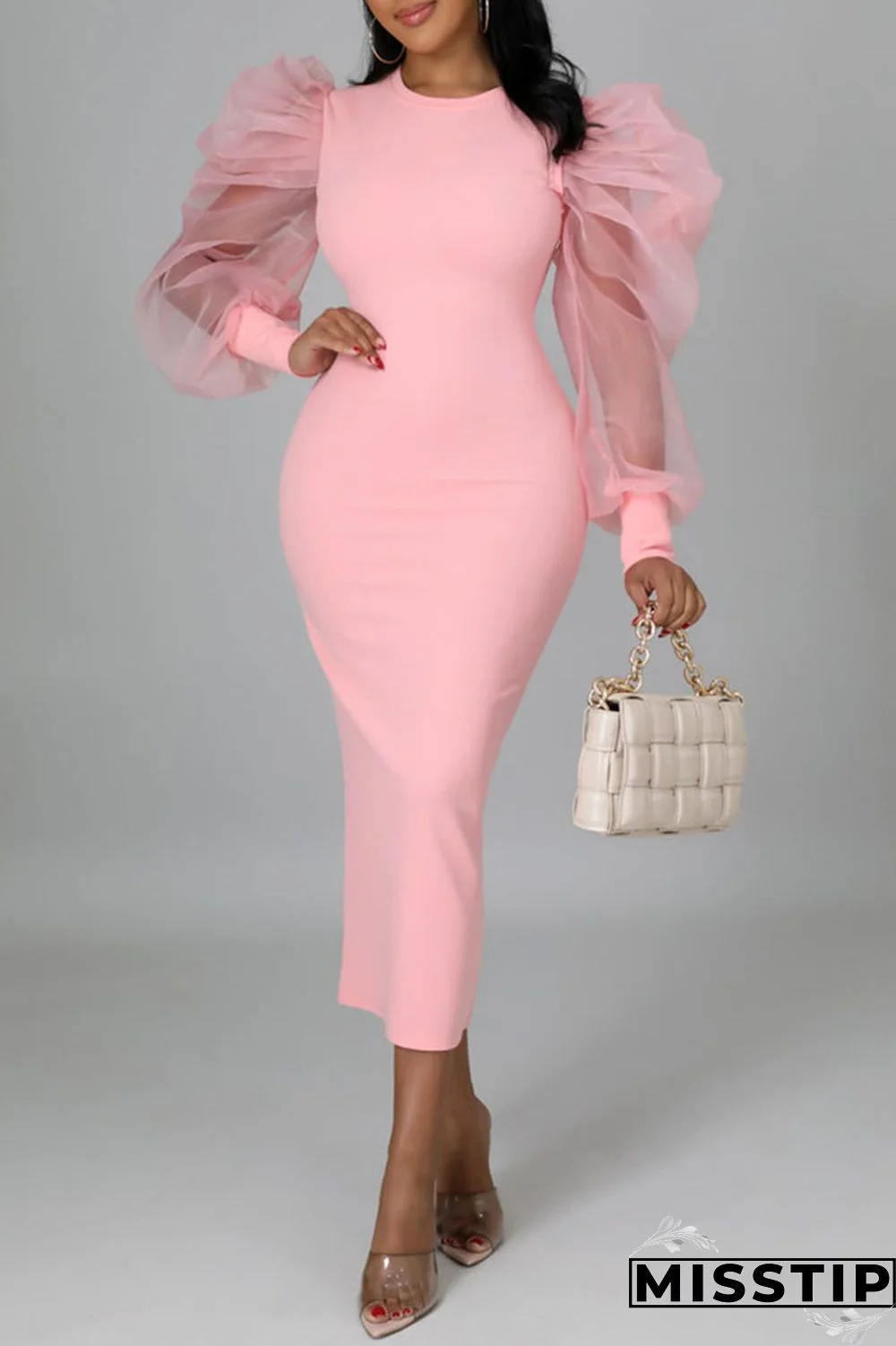 Black Fashion Casual Solid Patchwork O Neck Long Sleeve Dresses