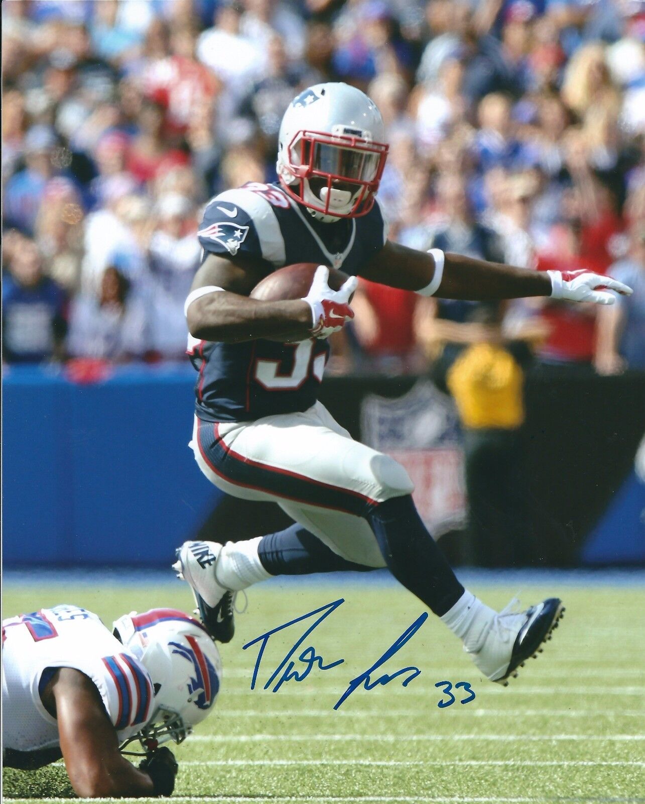 Autographed Dion Lewis 8x10 New England Patriots Photo Poster painting with COA