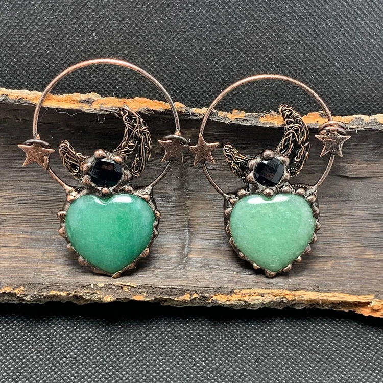 Olivenorma Green Aventurine Rose Quartz Labradorite Bronze Sweater Necklace