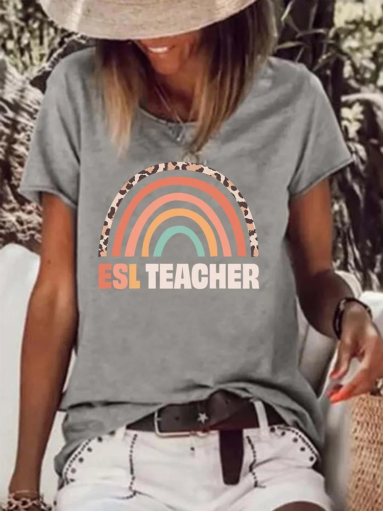 ESL teacher Raw Hem Tee