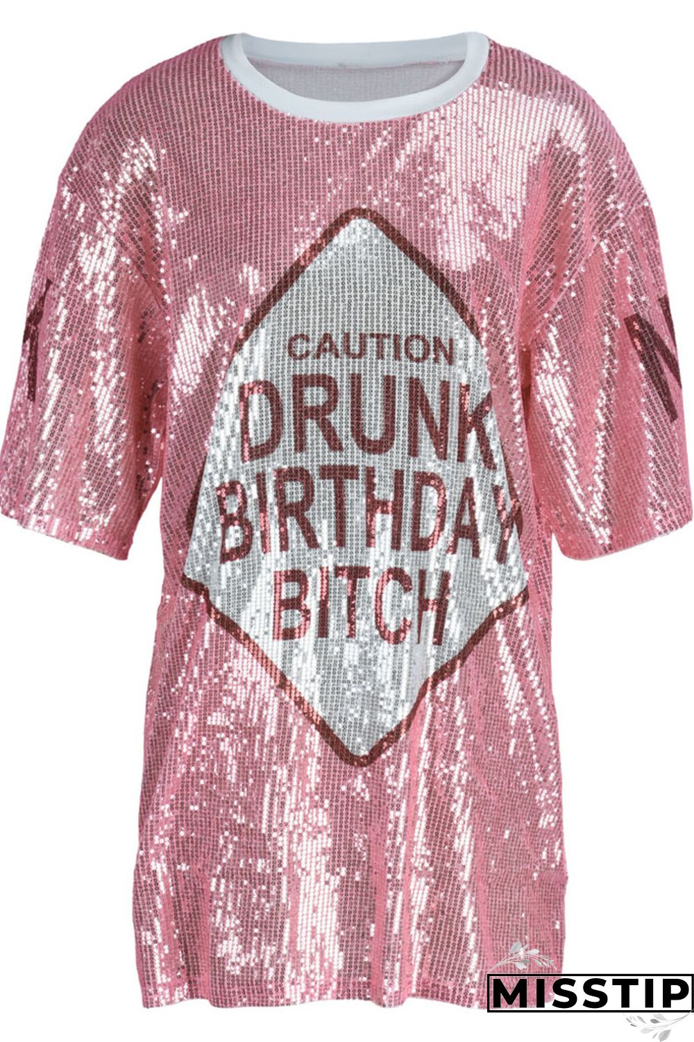 Rose Red Fashion Casual Patchwork Sequins O Neck A Line Dresses