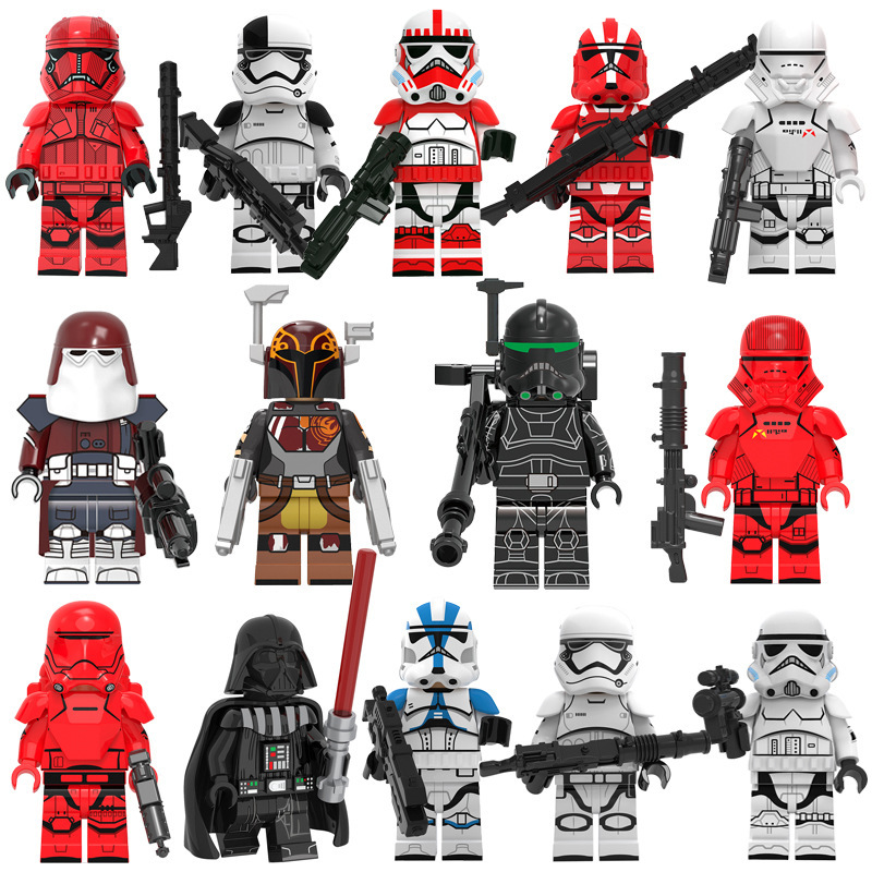 MOC 14 Styles Star Wars Building Blocks Minifigures, Skywalker & Stormtrooper Small Particle Toys