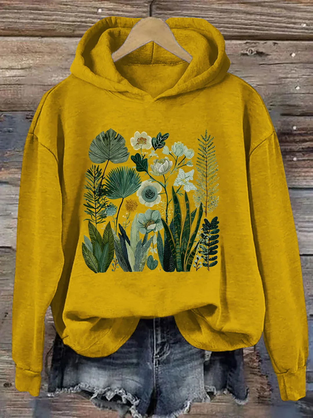 Botanical Fern And Wildflower Plant Lover Hoodie