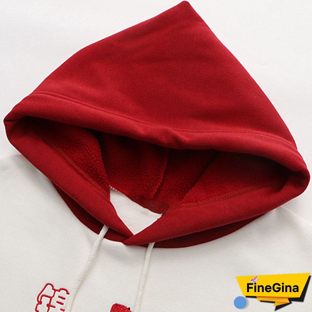 Vintage Koi Fish Letter Embroidery Hoodie