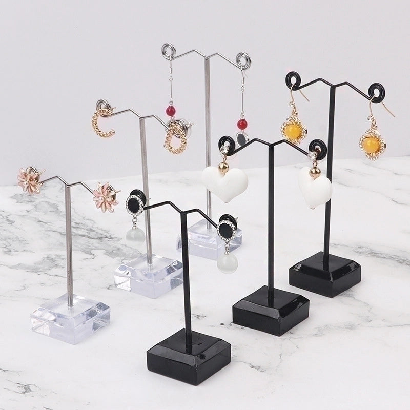 Minimalist T Shape Arylic Metal Jewelry Rack
