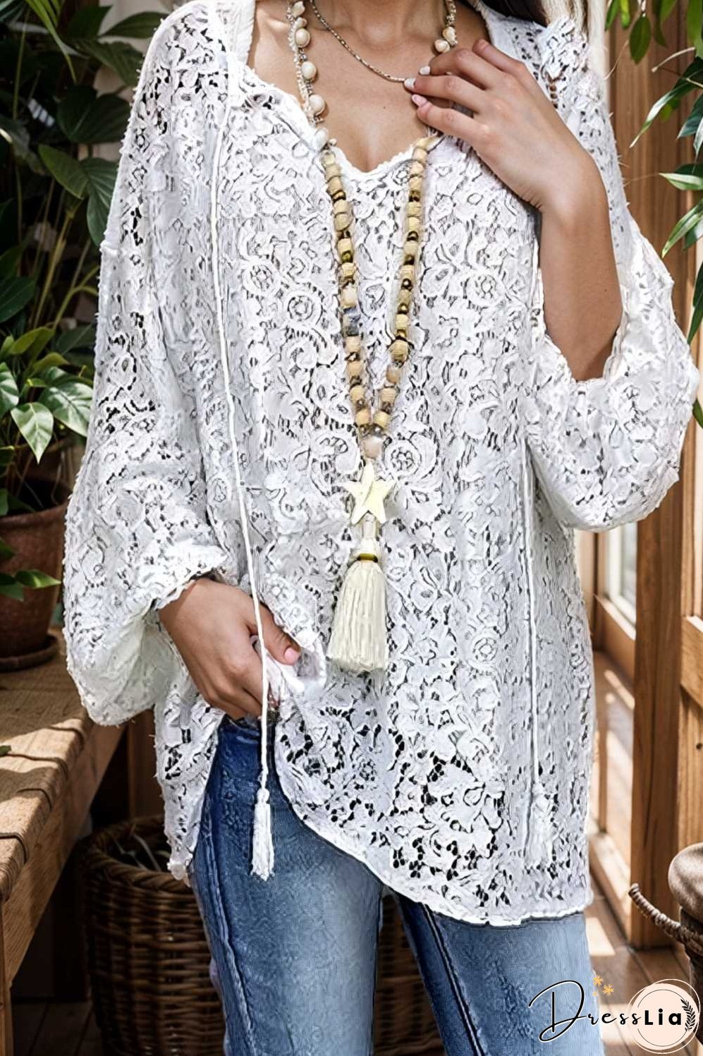 women s blouse white floral lace long sleeve daily vacation streetwear elegant casual v neck plus size l