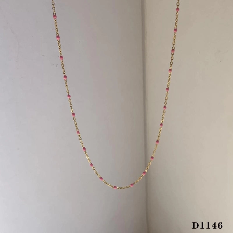 Casual Modern Style Color Block 304 Stainless Steel 16K Gold Plated White Gold Plated Gold Plated Enamel Plating Necklace