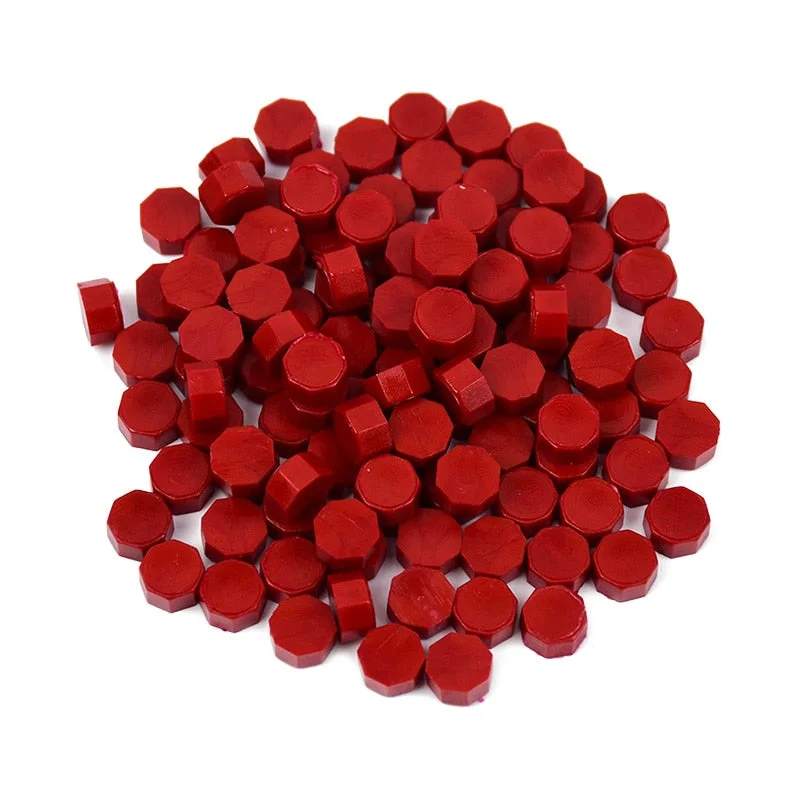 100Pcs/Bag Retro Wax Seal Colored Wax Beads DIY Scapbooking Octagon Sealing Stamp for Envelope Letter Wedding Party Invitation