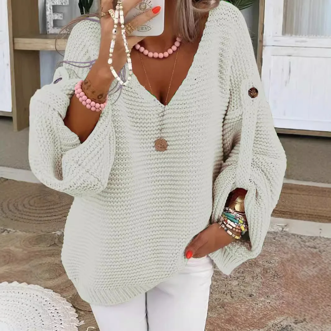 Brownm Brownm New Women's Really Jumper Long Sleeve Women's Jacket Autumn Dong Long Sleeve V Neck Sweater