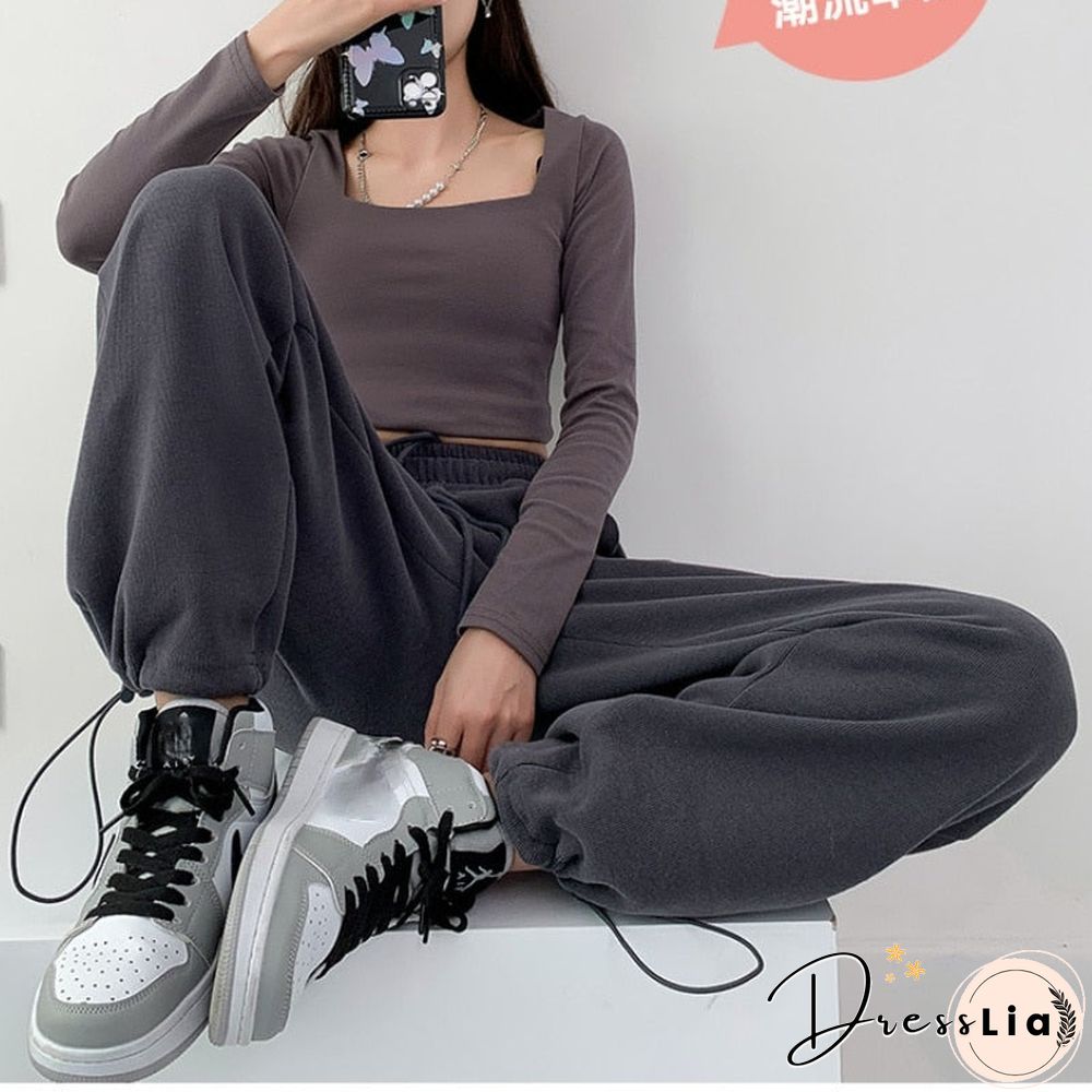 Plus Size White Gray Sweatpants Women Autumn Baggy Loose Women Sports Thicken Pants Warm Winter Trousers Joggers Streetwear