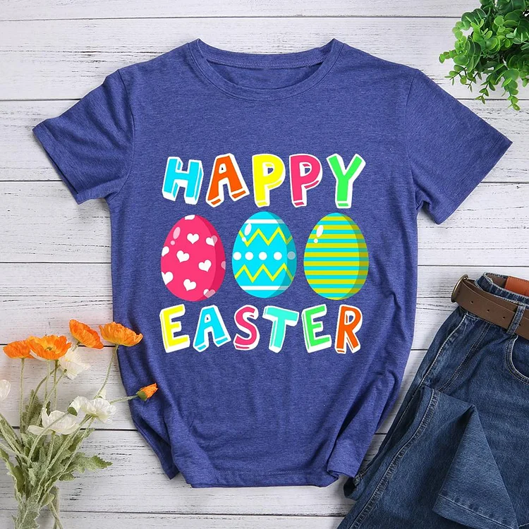 Happy Easter  Round Neck T-shirt-Annaletters