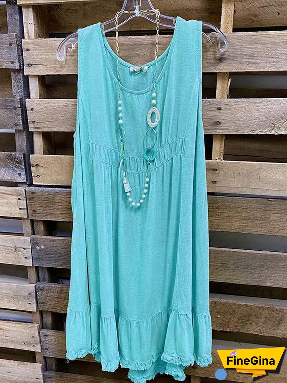 Women's Scoop Neck Sleeveless Midi Dress