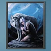 Diamond Painting-DIY Round Partial AB Dill Wolf Girl(45x35cm)