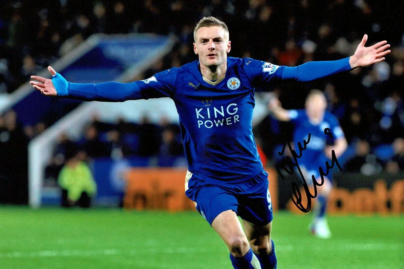 Jamie VARDY 12x8 Signed Autograph Photo Poster painting 2 AFTAL COA Leicester City ENGLAND