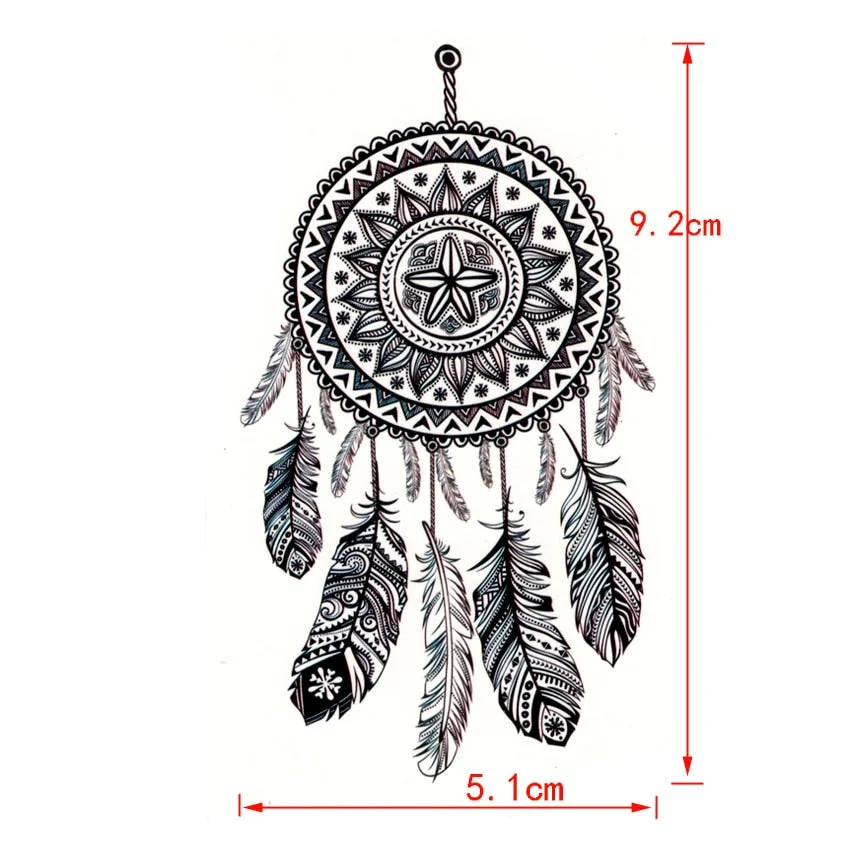 New Feather Waterproof Temporary Tattoos Men Body Arts flash tattoo Sexy Product Beauty dreamcatcher Makeup Tatoo