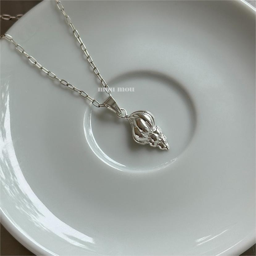 925 Sterling Silver Korean Shell Silver Necklaces