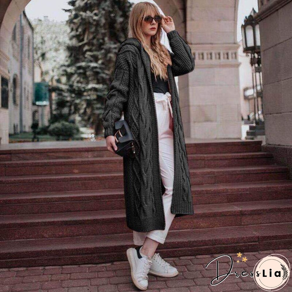 Thicken Twist Plain Sweater Cardigan