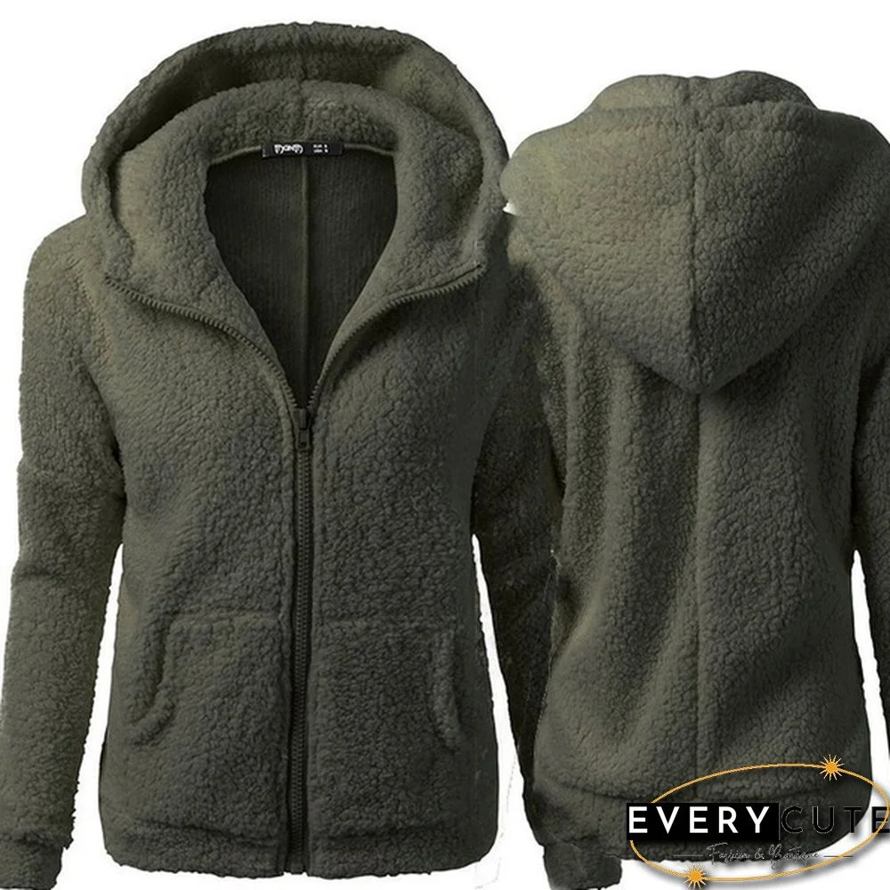 Women's Fashion Hooded Sweater Jacket Female Coat Women Casual Hoodie Coat Add Wool Sweatshirts